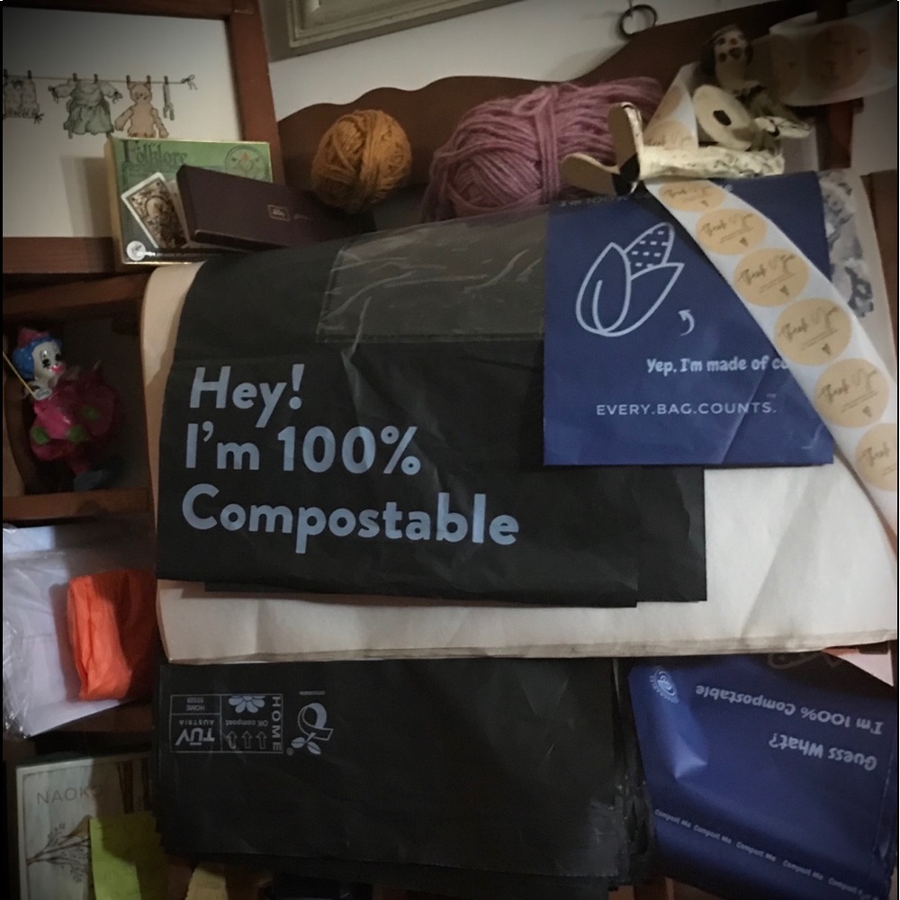 New compostable shipping materials!